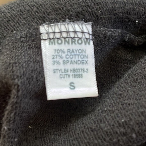 MONROW Vintage Sweatpants Black w Light Gray Side Stripe Joggers Pants Sz S - Picture 9 of 10